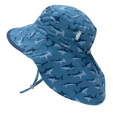 Jan & Jul AquaDry Adventure Hat - Shark with Navy Trim