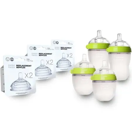 Comotomo Baby Bottle Bundle Green