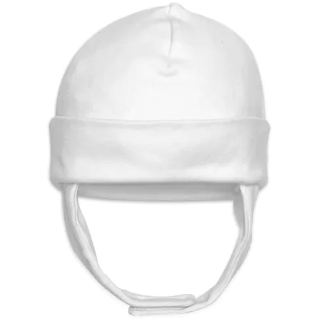 Kushies	Baby Cap with Ear Flaps - White CLA37303 Tjskids.com