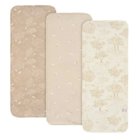 Just Born Baby Neutral 3-Pack Burplcoths - Tan GCW60577 32633138263 Tjskids.com