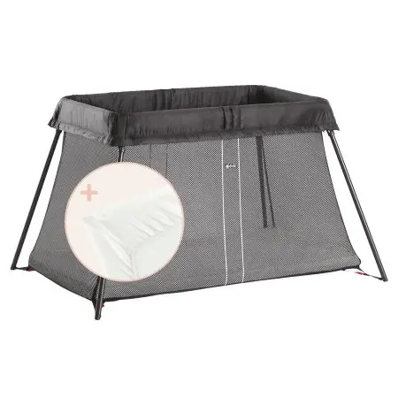 Babybjorn Play Yard Light Black with Fitted Sheet
