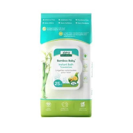 Aleva Naturals Bamboo Baby Instant Bath Toweletts