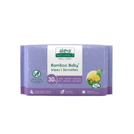 Aleva Naturals Bamboo Baby Wipe 30 Count	 624721379414 Tjskids.com