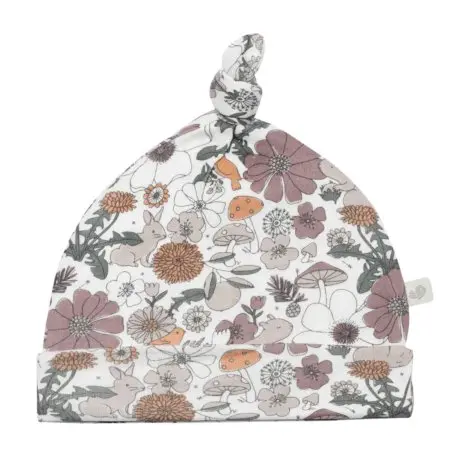 Perlimpinpin	Bamboo Knotted Hat - Floral Patch	BB31612-Jardin-1-3 775706588908 Tjskids.com
