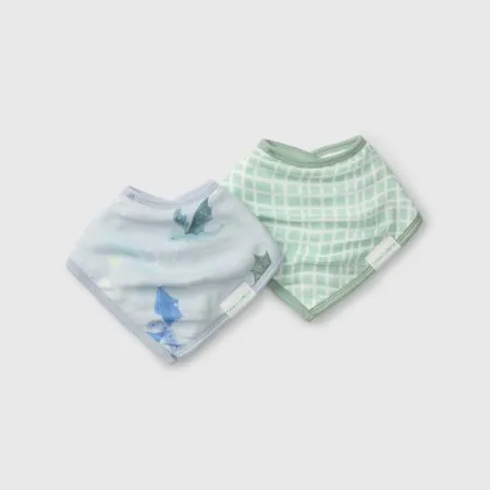 Loulou Lollipop Bandana Bib Set - 2 Pack - Magical Dragons	BIBMGD	825754047008 Tjskids.com