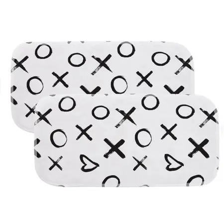 Burp Pad 2 Pack - Black White XO