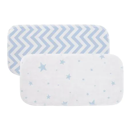 Kushies	Burp Pad 2 Pack - Blue Chevron/Blue Star A383-B01	64408635875 Tjskids.com