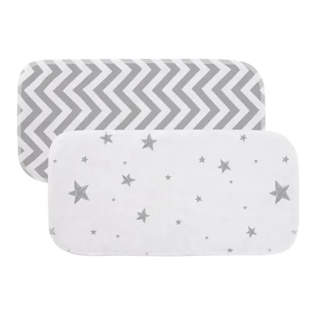 Kushies	Burp Pad 2 Pack - Grey Chevron/Grey Star A383-N01	64408635905 Tjskids.com