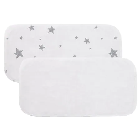 Kushies Burp Pad 2 Pack - Grey Stars/White Solid	A383-N07 Tjskids.com