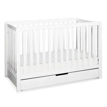 Colby 4 In 1 Convertible Crib with Trundle Drawer - White