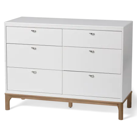Little Seeds Laurel 6-Drawer Dresser - White/Chestnut	CG007TPCS 884392018979 Tjskids.com