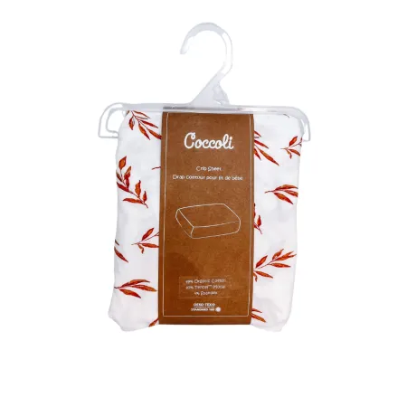 Coccoli Changing Pad Cover - Coral Caramel Leaves