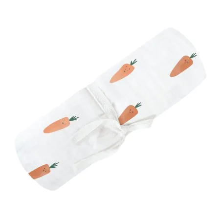 Perlimpinpin	Cotton Muslin Blankets 48x48 - Carrots	MS35YCA	775706612900 Tjskids.com