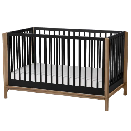 Little Seeds Laurel Island 4 in 1 Crib - Black/Chestnut	CR009SCBP 884392017125 Tjskids.com