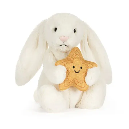 Jellycat Cream Bunny with Star	BB3STAR 670983166392 Tjskids.com