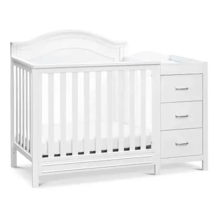 DaVinci Charlie 4-in-1 Convertible Mini Crib and Changer - White