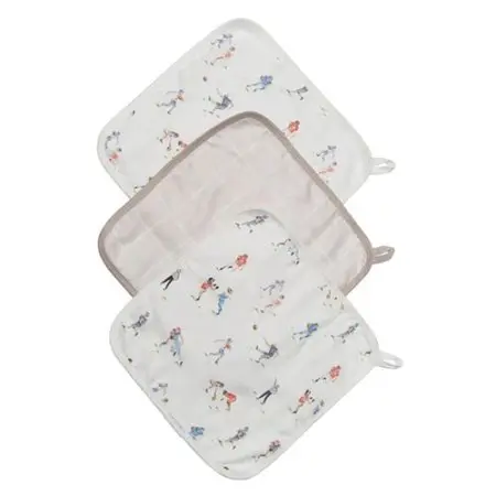 Loulou Lollipop Deluxe Washcloth 3 Pack - Football WASHFTB 825754027031