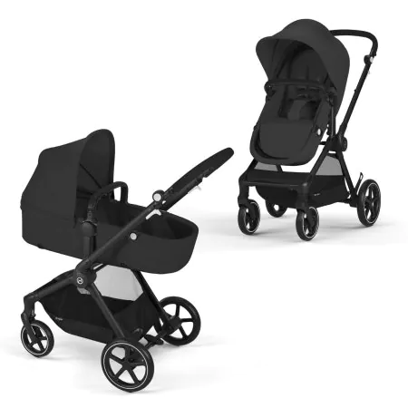 Cybex Eos Black Stroller Frame and Seat - Moon Black - OPEN BOX 522003791 Tjskids.com
