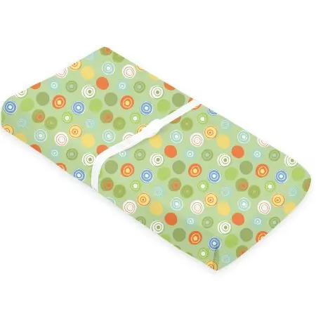 Kushies	Flannel Change Pad - Green Crazy Circles P210-C23	64408605113 Tjskids.com