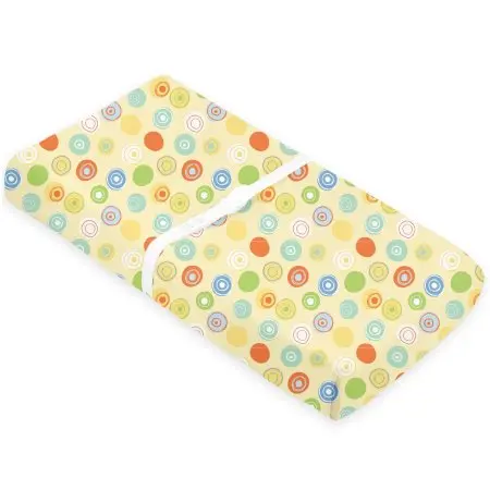 Kushies Flannel Change Pad - Yellow Crazy Circles P210-C22	64408605106 Tjskids.com