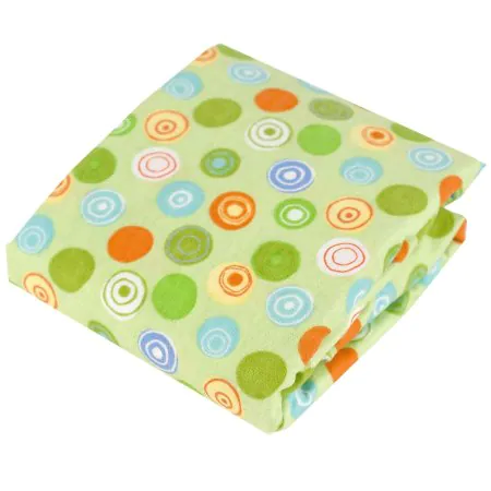 Kushies Flannel Crib Sheet - Green Crazy Circles S330-C23 Tjskids.com