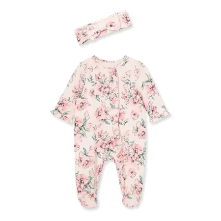 Little Me	Footie with Headband - Dream Floral 3 months	LBQ11370N-3M 745644700106 Tjskids.com