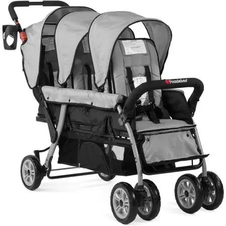 Foundations Trio Sport Triple Tandem Stroller - Grey