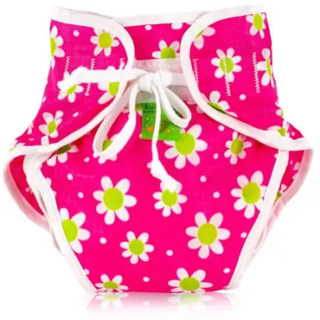 Kushies Reusable Swimsuit Diaper Daisy - Fuchsia - Small