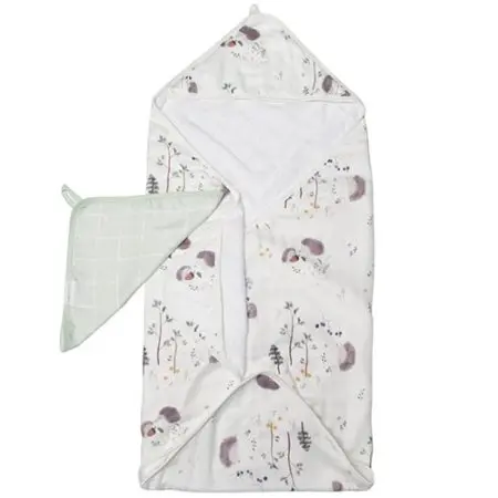 Loulou Lollipop Hooded Towel Set - Hedgehogs TWHGH 825754027055