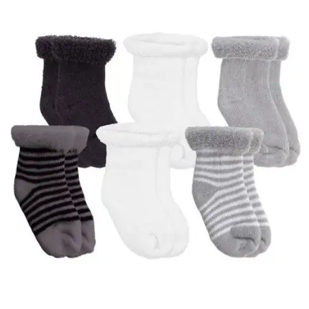 Newborn Socks 6 Pack - Grey