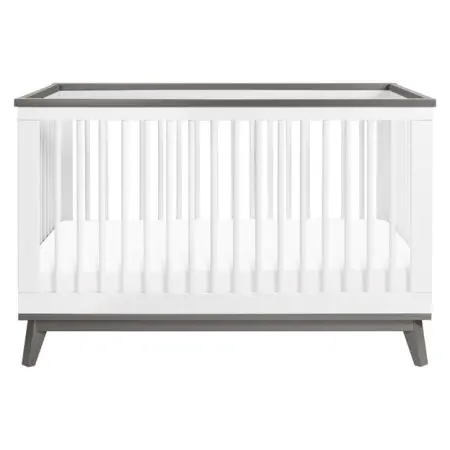 Scoot 3 in 1 Crib with Toddler Rail - White/Slate