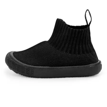 Hi-Top Knit Shoes - Black