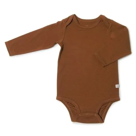 Long Sleeve Bodysuit In Tencel - Caramel