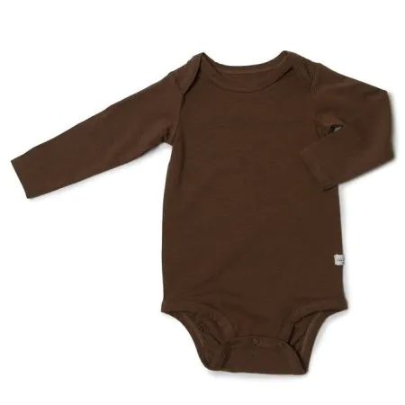 Long Sleeve Bodysuit In Tencel - Chestnut