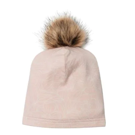 Kid's Pom Pom Hat in Tencel - Sepia Rose Floral
