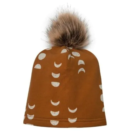 Kid's Pom Pom Hat in Tencel - Moon
