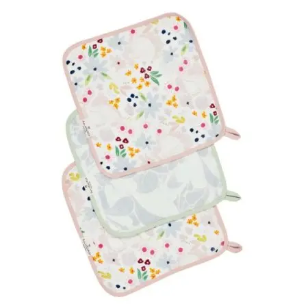 Deluxe Washcloth 3 Pack - Shell Floral