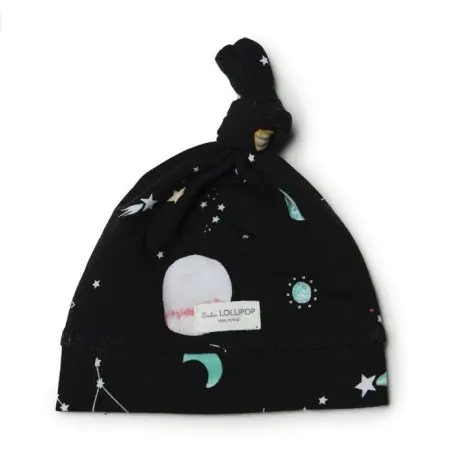Top Knot Beanie Tencel - Planets 0 - 6 months