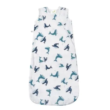 Cotton Muslin Sleep Bag 0.7 TOG - Sea 0 - 6 months