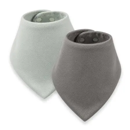 Kaffle Bandana Bib 2 Pack - Aqua/Grey