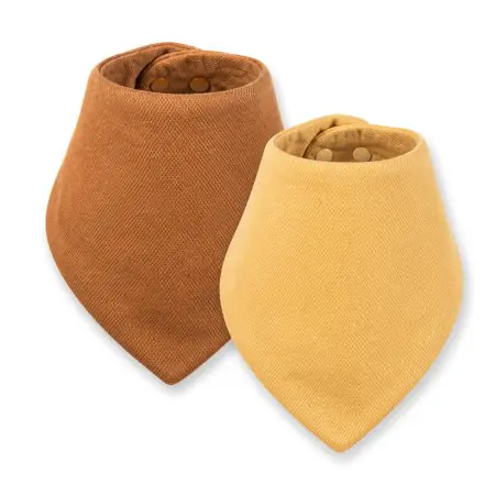 Kaffle Bandana Bib 2 Pack - Tan/Brown