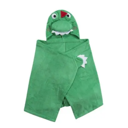 Zoocchini Kids Plush Terry Hooded Bath Towel - Dinosaur	ZOO020 Tjskids.com