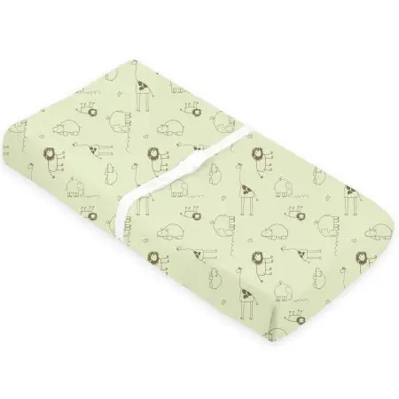 Flannel Contour Pad Sheet With Slits - Green Safari
