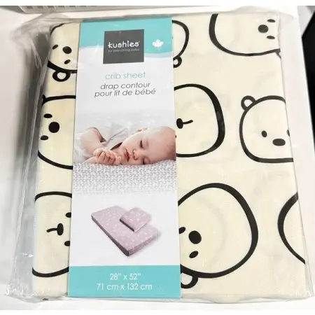 Jersey Fitted Crib Sheet - Yellow Panda