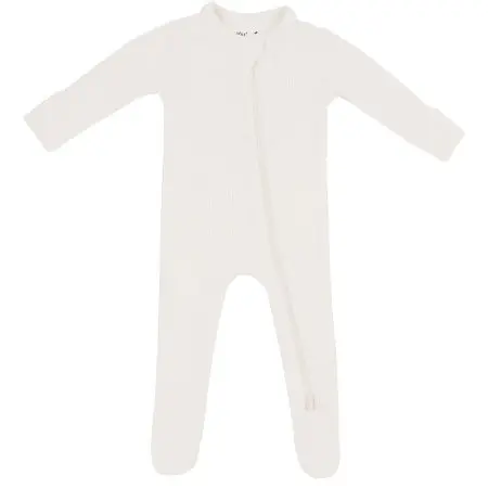 Kyte Baby Ribbed Zipper Footie in Oat 12 - 16 Months