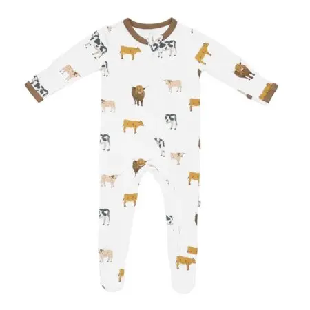 Kyte Baby Printed Zippered Footie Moo