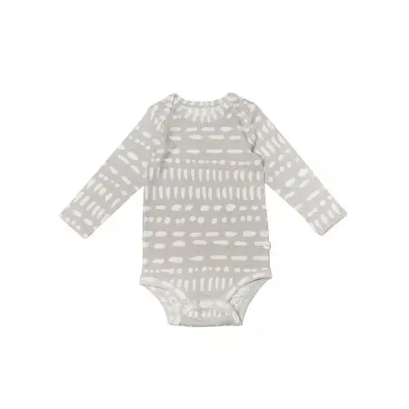 Long Sleeve Bodysuit In Tencel - Grey Mudcloth