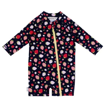 Jan & Jul Long Sleeve One Piece Uv Jumpsuit Strawberry