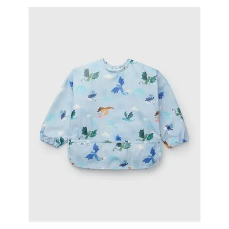 Loulou Lollipop Long Sleeve Waterproof Bib - Magical Dragons	LSBIBMGD 825754046476 Tjskids.com