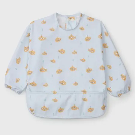 Loulou Lollipop Long Sleeve Waterproof Bib - Ocean Explorer	LSBIBOCX 825754046254 Tjskids.com